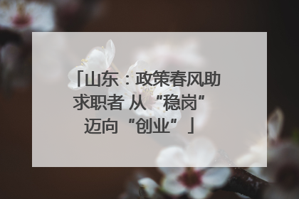 山东：政策春风助求职者 从“稳岗”迈向“创业”