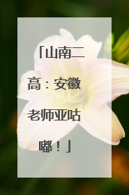 山南二高：安徽老师亚咕嘟！