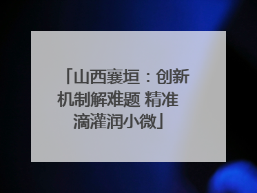 山西襄垣：创新机制解难题 精准滴灌润小微