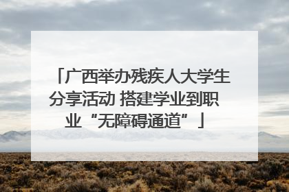 广西举办残疾人大学生分享活动 搭建学业到职业“无障碍通道”
