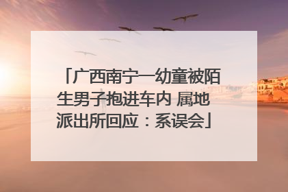 广西南宁一幼童被陌生男子抱进车内 属地派出所回应：系误会