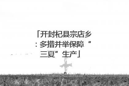 开封杞县宗店乡：多措并举保障“三夏”生产
