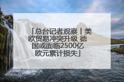 总台记者观察丨美欧贸易冲突升级 德国或面临2500亿欧元累计损失