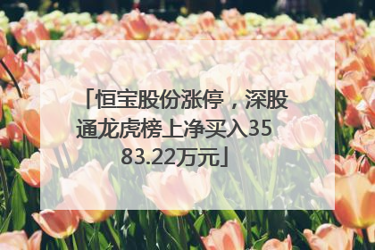 恒宝股份涨停，深股通龙虎榜上净买入3583.22万元