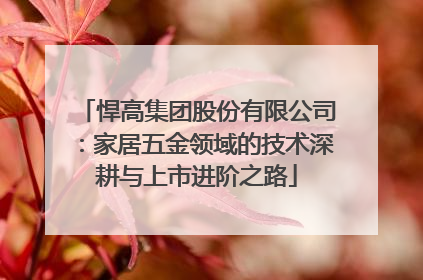 悍高集团股份有限公司：家居五金领域的技术深耕与上市进阶之路