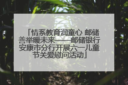 情系教育润童心 邮储善举暖未来——邮储银行安康市分行开展六一儿童节关爱慰问活动