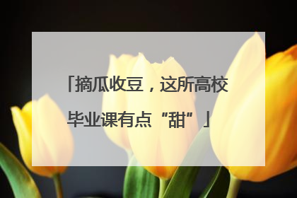 摘瓜收豆，这所高校毕业课有点“甜”