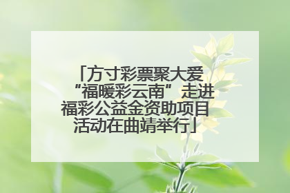 方寸彩票聚大爱 “福暖彩云南”走进福彩公益金资助项目活动在曲靖举行