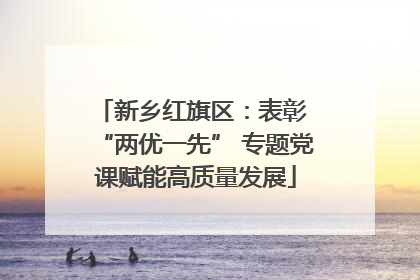 新乡红旗区：表彰 “两优一先” 专题党课赋能高质量发展