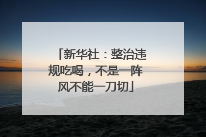 新华社：整治违规吃喝，不是一阵风不能一刀切