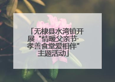无棣县水湾镇开展“情暖父亲节·孝善食堂爱相伴”主题活动