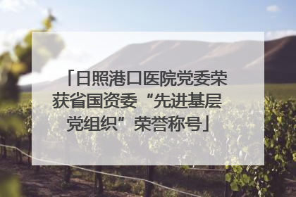 日照港口医院党委荣获省国资委“先进基层党组织”荣誉称号