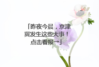昨夜今晨，京津冀发生这些大事！点击看报→