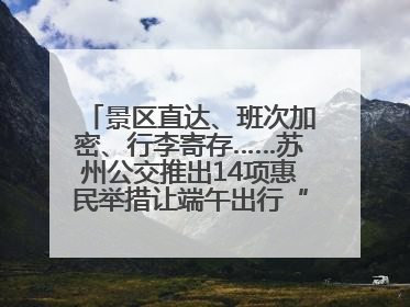 景区直达、班次加密、行李寄存……苏州公交推出14项惠民举措让端午出行“路路顺”