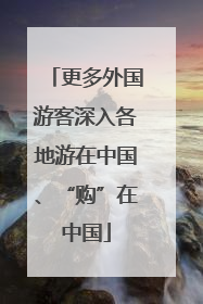 更多外国游客深入各地游在中国、“购”在中国