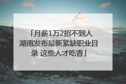 月薪1万2招不到人 湖南发布最新紧缺职业目录 这些人才吃香