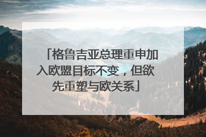 格鲁吉亚总理重申加入欧盟目标不变，但欲先重塑与欧关系