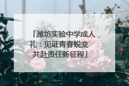 潍坊实验中学成人礼：见证青春蜕变 共赴责任新征程