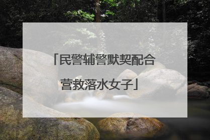 民警辅警默契配合 营救落水女子