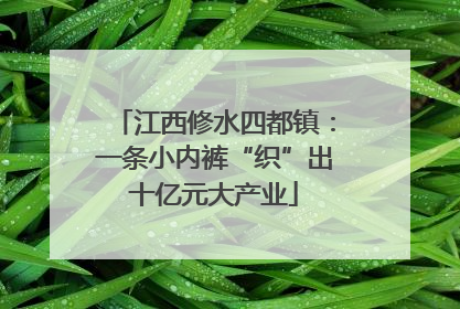 江西修水四都镇：一条小内裤“织”出十亿元大产业