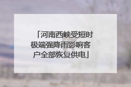 河南西峡受短时极端强降雨影响客户全部恢复供电