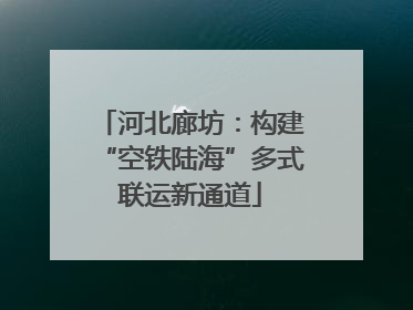 河北廊坊：构建“空铁陆海”多式联运新通道