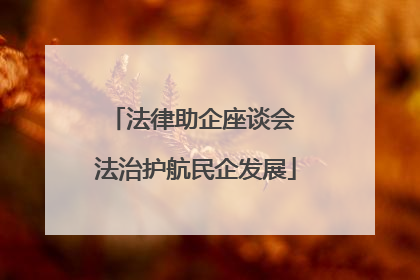 法律助企座谈会 法治护航民企发展
