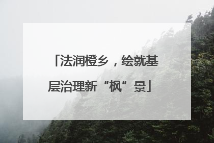 法润橙乡，绘就基层治理新“枫”景