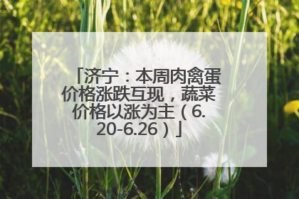 济宁：本周肉禽蛋价格涨跌互现，蔬菜价格以涨为主（6.20-6.26）