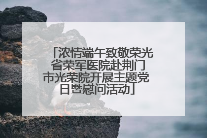浓情端午致敬荣光 省荣军医院赴荆门市光荣院开展主题党日暨慰问活动