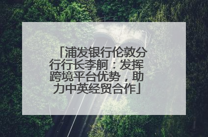 浦发银行伦敦分行行长李舸：发挥跨境平台优势，助力中英经贸合作