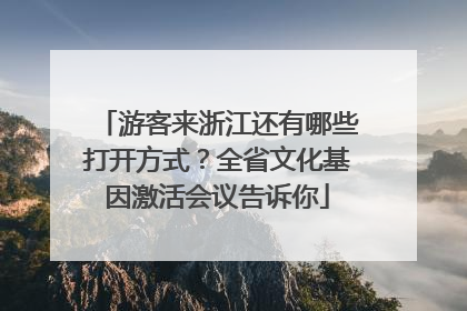 游客来浙江还有哪些打开方式？全省文化基因激活会议告诉你