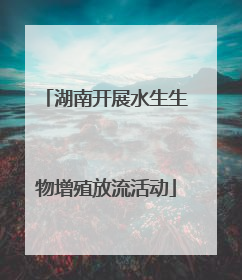 湖南开展水生生物增殖放流活动