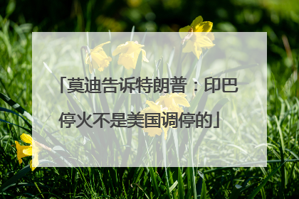 莫迪告诉特朗普：印巴停火不是美国调停的