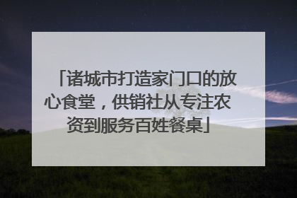 诸城市打造家门口的放心食堂，供销社从专注农资到服务百姓餐桌