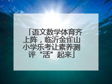语文数学体育齐上阵，临沂金雀山小学乐考让素养测评“活”起来