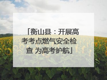 衡山县：开展高考考点燃气安全检查 为高考护航