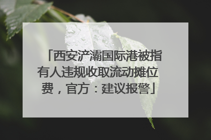 西安浐灞国际港被指有人违规收取流动摊位费，官方：建议报警