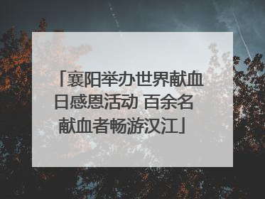 襄阳举办世界献血日感恩活动 百余名献血者畅游汉江