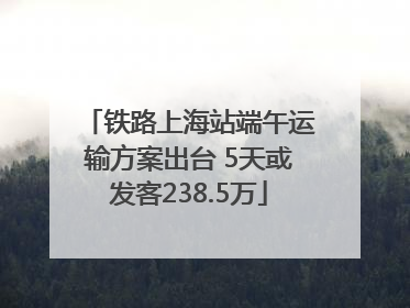 铁路上海站端午运输方案出台 5天或发客238.5万