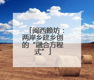 闽西赖坊：两岸乡建乡创的“融合方程式”