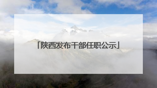 陕西发布干部任职公示