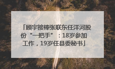 顾宇接棒张联东任洋河股份“一把手”：18岁参加工作，19岁任县委秘书
