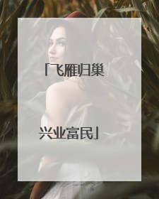 飞雁归巢 兴业富民