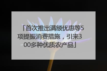 首次推出满额优惠等5项提振消费措施，引来300多种优质农产品