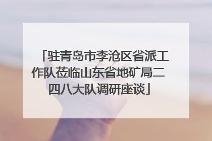 驻青岛市李沧区省派工作队莅临山东省地矿局二四八大队调研座谈
