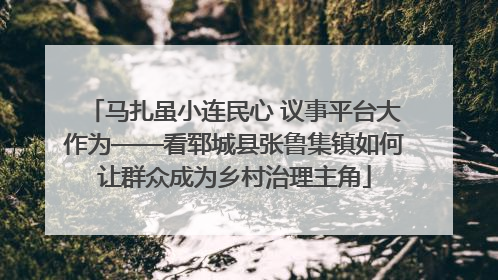马扎虽小连民心 议事平台大作为——看郓城县张鲁集镇如何让群众成为乡村治理主角