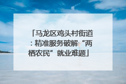 马龙区鸡头村街道：精准服务破解“两栖农民”就业难题