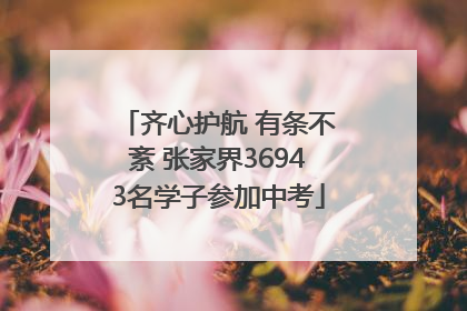 齐心护航 有条不紊 张家界36943名学子参加中考