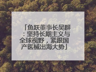 鱼跃董事长吴群：坚持长期主义与全球视野，紧跟国产医械出海大势